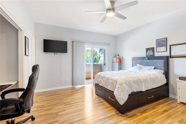 1180 Civic Center Dr Unit B21, Oceanside, CA 92054 - bedroom with access to exterior, light wood-style floors, baseboards, and an office area