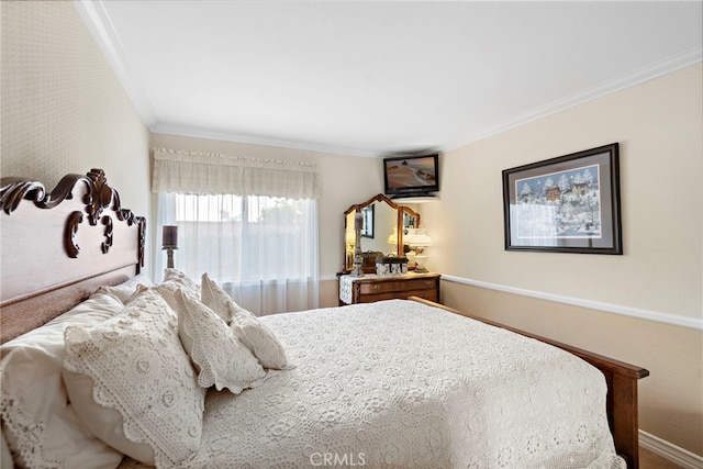 bedroom featuring ornamental molding