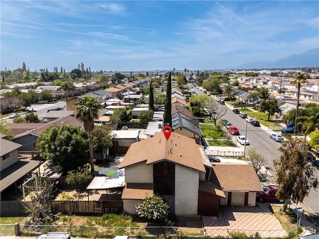 bird's eye view with a mountain view and a residential view