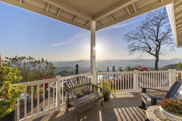 1078 Rainbow Crest Rd, Fallbrook, CA 92028 - wooden deck with a mountain view