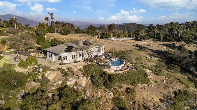 1078 Rainbow Crest Rd, Fallbrook, CA 92028 - aerial view of property and surrounding area featuring a mountainous background