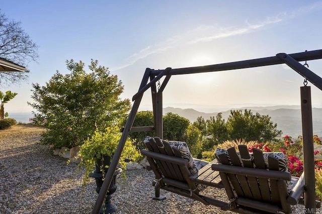 1078 Rainbow Crest Rd, Fallbrook, CA 92028 - view of patio / terrace with a mountain view