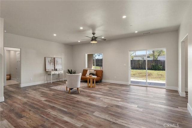 1924 Crandall Way, Paradise, CA 95969 - living area with recessed lighting, wood finished floors, ceiling fan, and baseboards