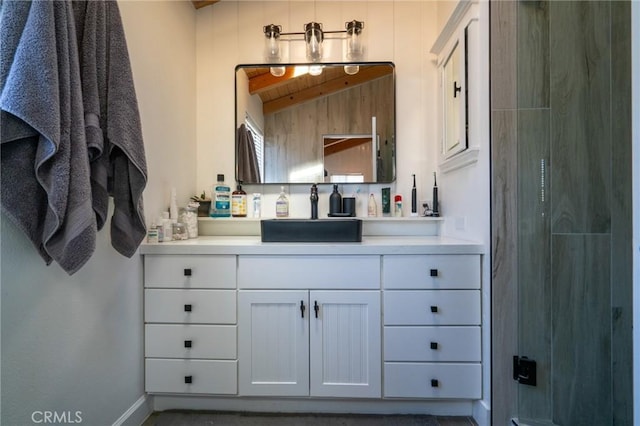 207 Knox St, Costa Mesa, CA 92627 - full bath featuring an enclosed shower, baseboards, and vanity
