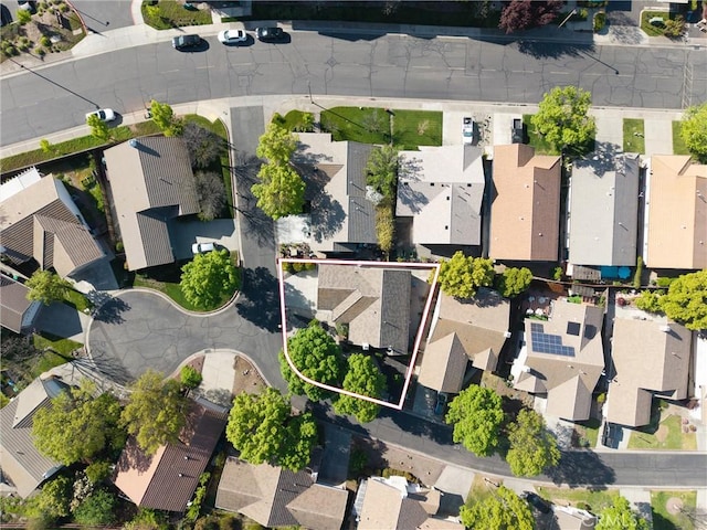 bird's eye view with a residential view