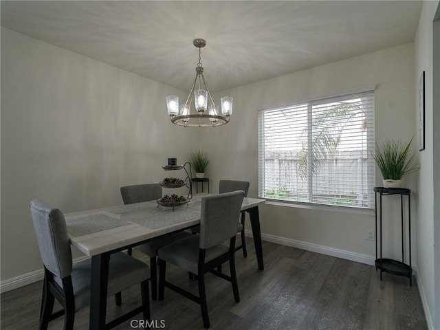 1094 Award Dr, Colton, CA 92324 - dining space with a chandelier, wood finished floors, and baseboards