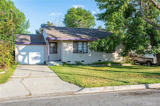 8824 Watson Ave, Whittier, CA 90605 - single story home with concrete driveway, roof with shingles, crawl space, a front yard, and a garage