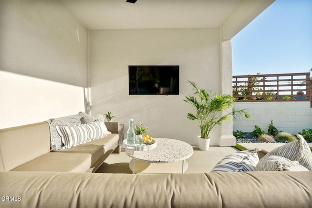 view of patio / terrace featuring an outdoor living space