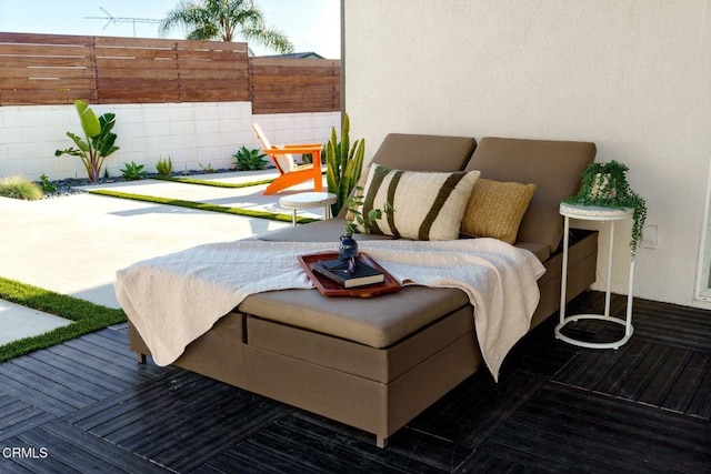balcony featuring a patio area