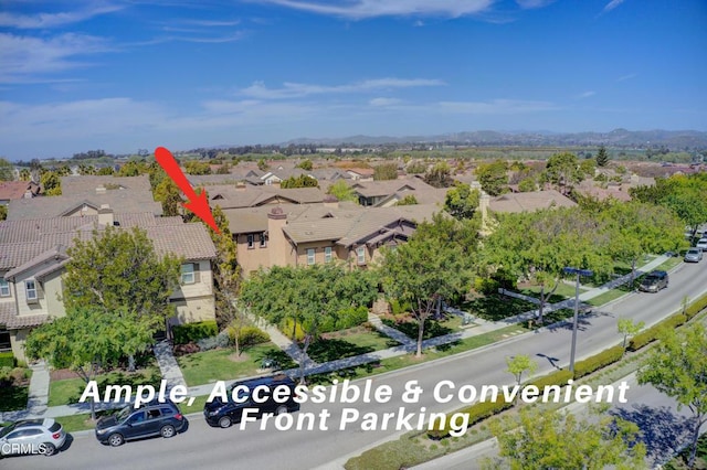 aerial view with a residential view