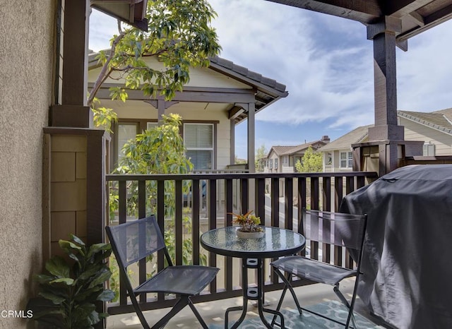 balcony with a grill