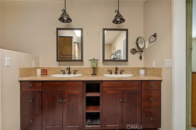 24540 Horst Dr, Crestline, CA 92325 - bathroom featuring a sink and double vanity