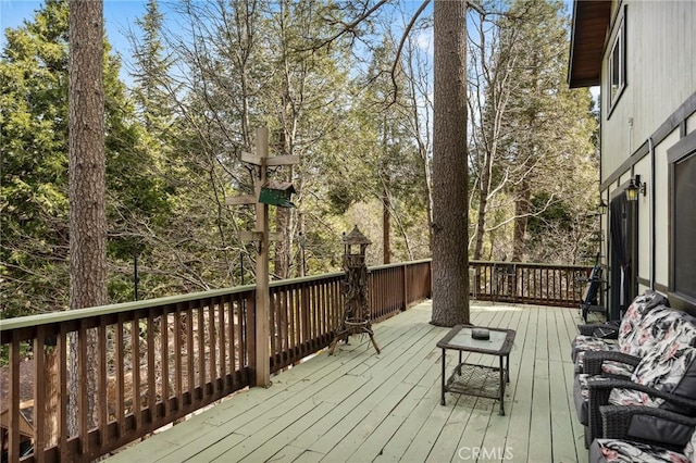 24540 Horst Dr, Crestline, CA 92325 - view of wooden terrace