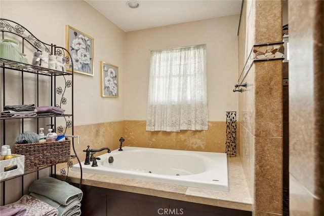 24540 Horst Dr, Crestline, CA 92325 - bathroom with a tub with jets