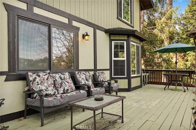 24540 Horst Dr, Crestline, CA 92325 - deck featuring an outdoor living space