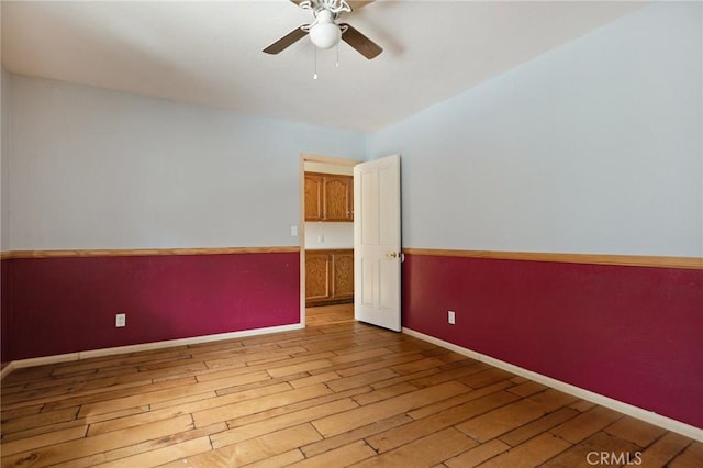 24540 Horst Dr, Crestline, CA 92325 - empty room with ceiling fan and light wood finished floors