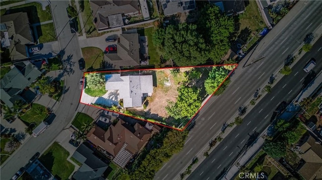 aerial view with a residential view