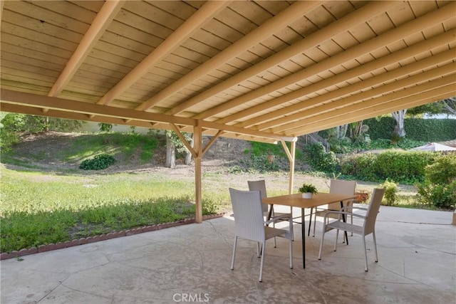 view of patio with outdoor dining space