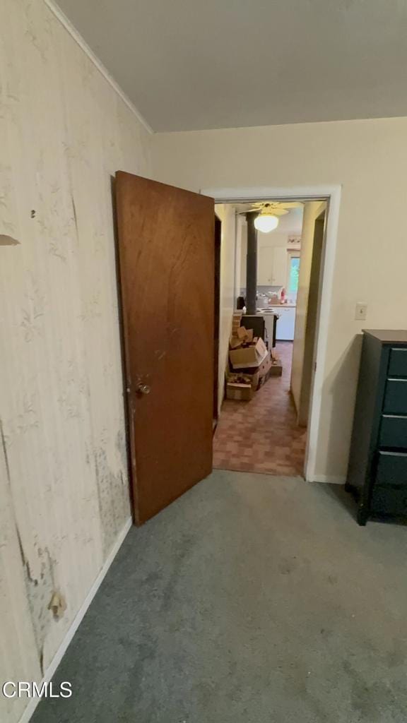 hall with carpet floors