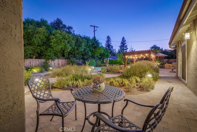 view of patio / terrace with fence