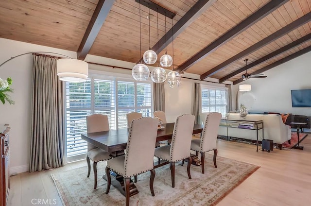 6217 Melba Ave, Woodland Hills, CA 91367 - dining space with wooden ceiling, ceiling fan, and wood finished floors