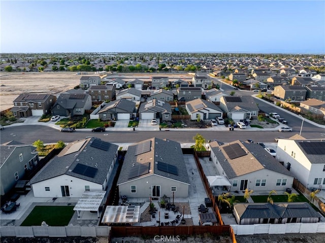 aerial view with a residential view
