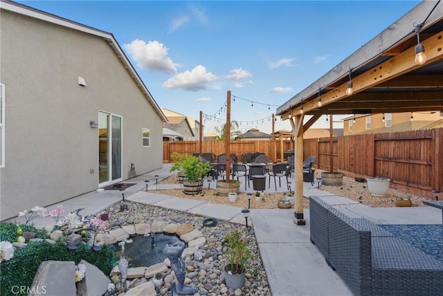 view of yard featuring a patio area and fence private yard