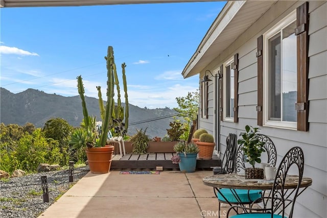 31725 Rancho Amigos Rd, Bonsall, CA 92003 - view of patio / terrace with a mountain view