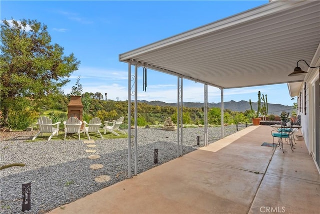31725 Rancho Amigos Rd, Bonsall, CA 92003 - view of patio / terrace featuring a mountain view