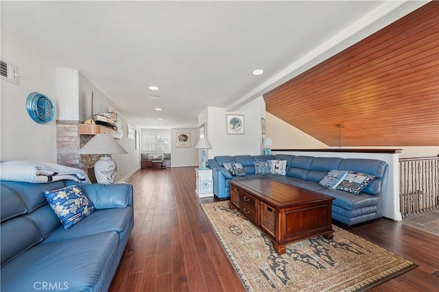 2408 Ocean Dr, Oxnard, CA 93035 - living area featuring visible vents, recessed lighting, and hardwood / wood-style flooring