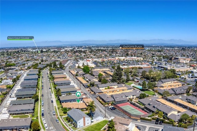 aerial view with a mountain view