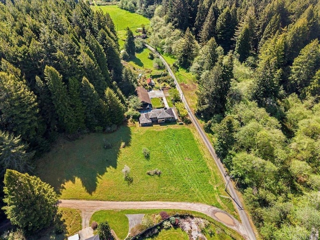 bird's eye view with a forest view
