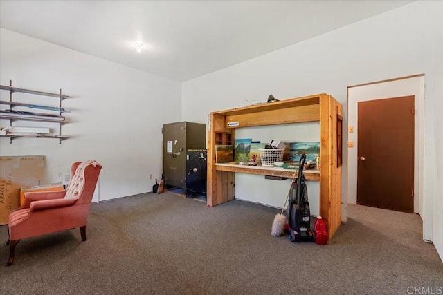 office space with carpet flooring
