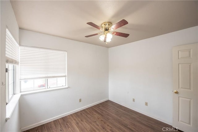 24356 Via Las Junitas, Murrieta, CA 92562 - empty room with baseboards, a ceiling fan, and wood finished floors