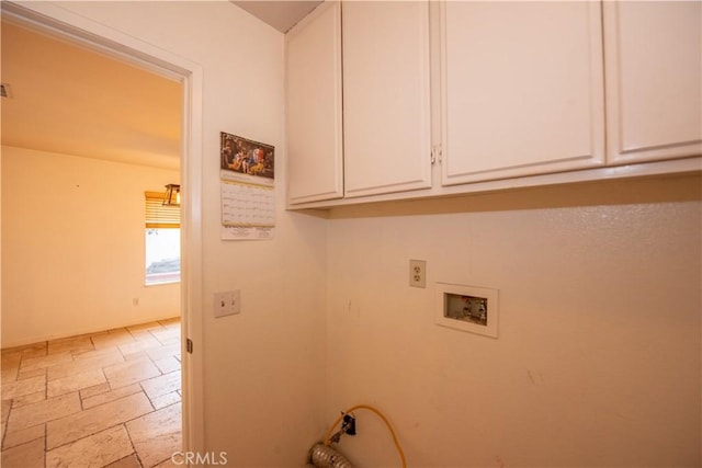 24356 Via Las Junitas, Murrieta, CA 92562 - washroom with baseboards, hookup for a washing machine, cabinet space, and stone tile floors