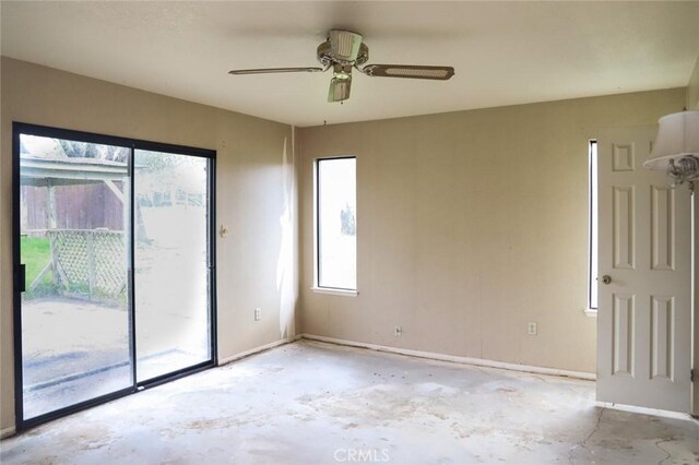 32157 Navajo Ct, Coarsegold, CA 93614 - unfurnished room with concrete floors and ceiling fan