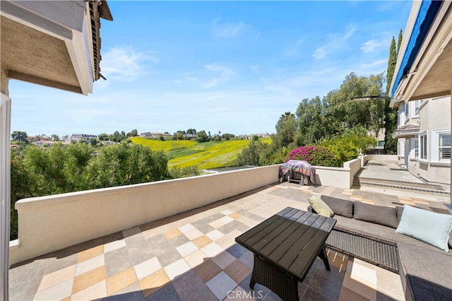 view of patio / terrace featuring an outdoor living space