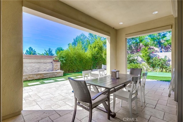 54 Rim Crst, Irvine, CA 92602 - view of patio featuring fence and outdoor dining area