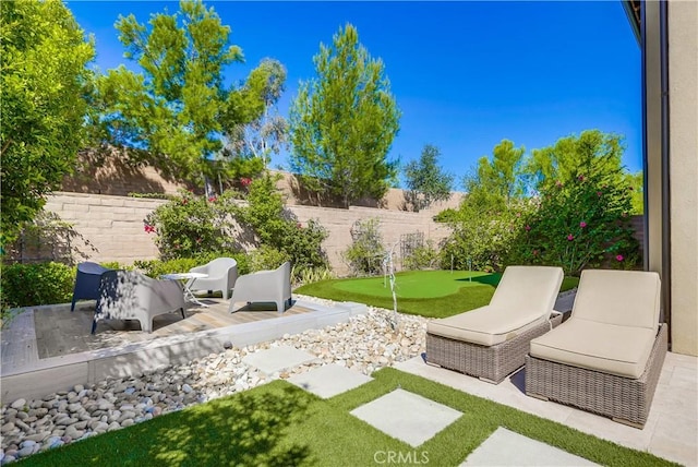 54 Rim Crst, Irvine, CA 92602 - view of yard with a patio area and a fenced backyard