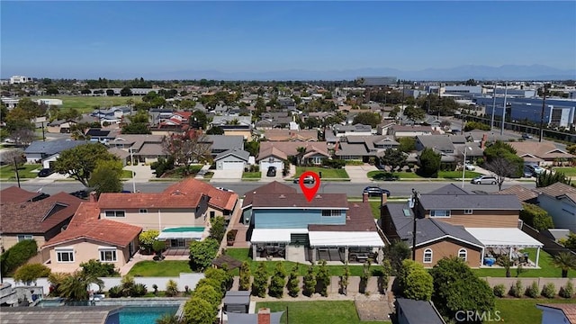 drone / aerial view with a residential view