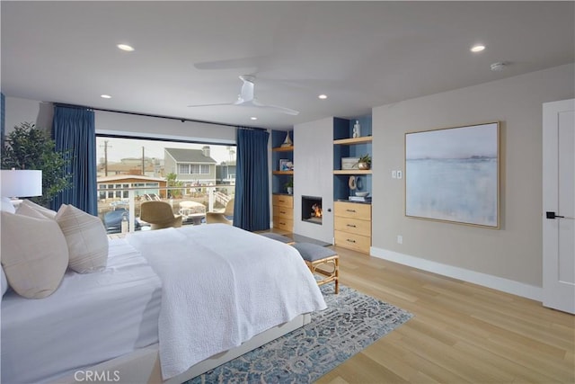 3601 Finley Ave, Newport Beach, CA 92663 - bedroom featuring recessed lighting, light wood finished floors, baseboards, and ceiling fan