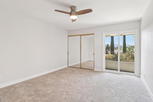17607 Pomerado Rd Unit 204, San Diego, CA 92128 - unfurnished bedroom with baseboards, a ceiling fan, carpet flooring, and access to exterior