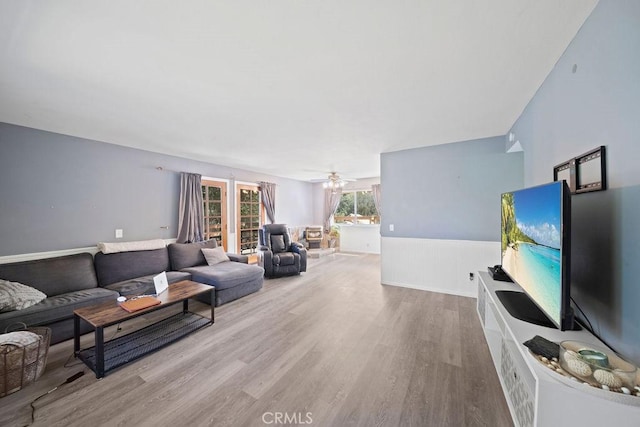 7531 Lookout Loop, Pine Valley, CA 91962 - living room featuring a ceiling fan and wood finished floors