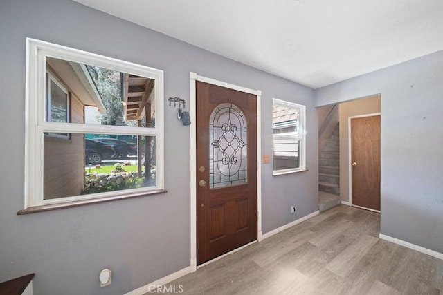 7531 Lookout Loop, Pine Valley, CA 91962 - entrance foyer with stairs, baseboards, and wood finished floors