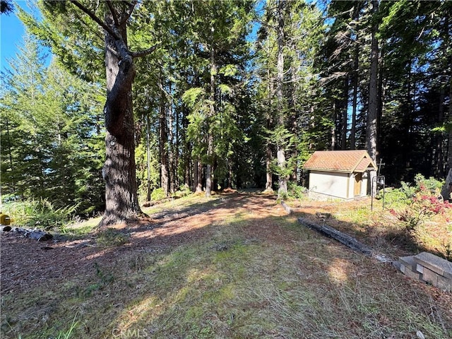 24250 Pacific Heights Dr, Westport, CA 95488 - view of yard with an outbuilding and a storage unit