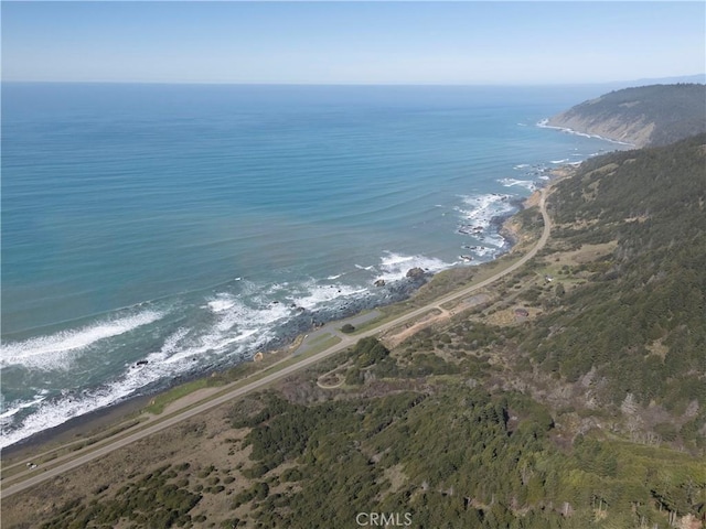 24250 Pacific Heights Dr, Westport, CA 95488 - drone / aerial view featuring a water view and a view of the beach