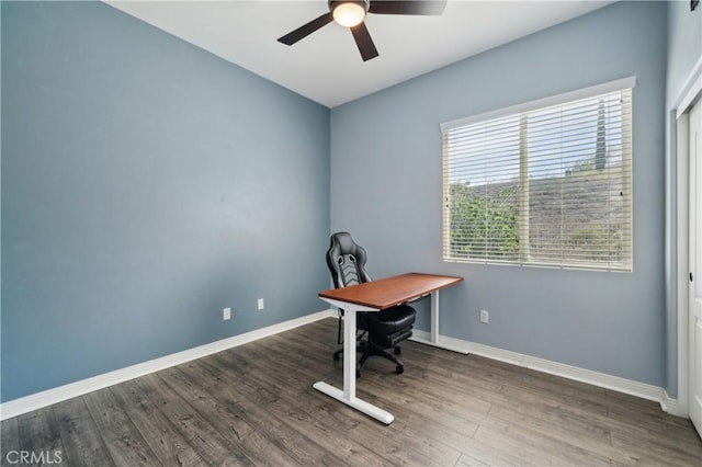 2 Villa Roma St, Lake Elsinore, CA 92532 - office space with ceiling fan and wood finished floors