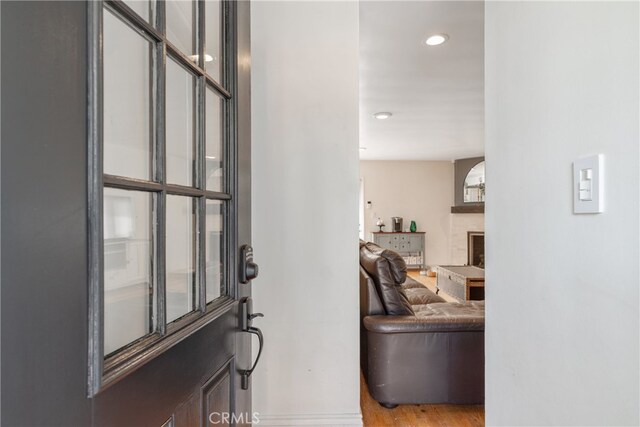 14844 Lull St, Van Nuys, CA 91405 - foyer with recessed lighting and wood finished floors