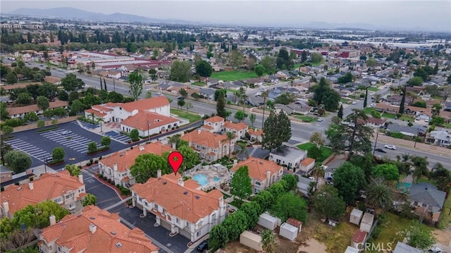 9876 Arrow Unit 1, Rancho Cucamonga, CA 91730 - aerial overview of property's location with a mountainous background