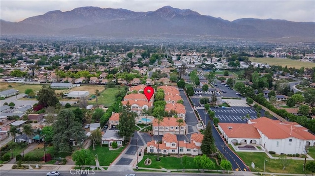 9876 Arrow Unit 1, Rancho Cucamonga, CA 91730 - aerial view of property's location featuring a mountain backdrop
